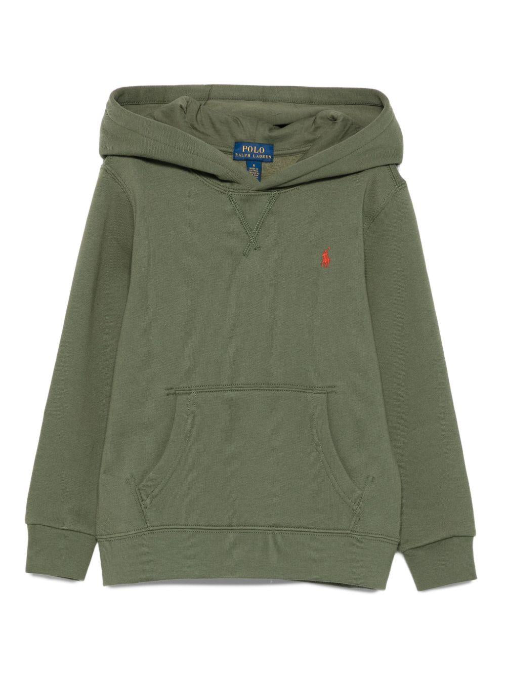 Felpa per bambino Polo Ralph Lauren Kids verde con logo Polo Pony - Rubino Kids