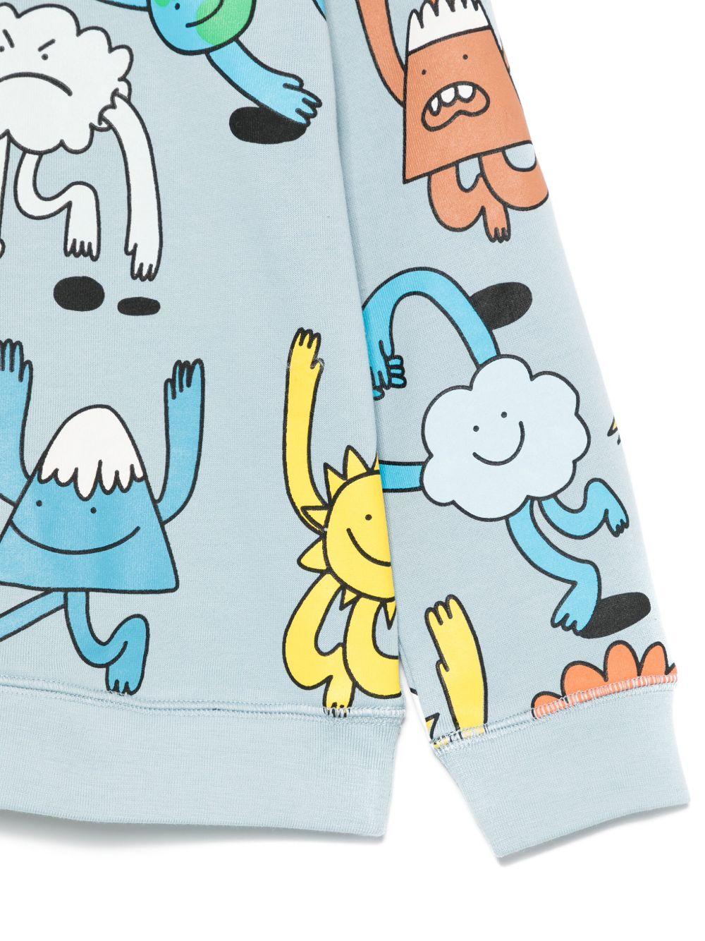 Felpa per bambino Stella McCartney Kids azzurro con stampa grafica - Rubino Kids