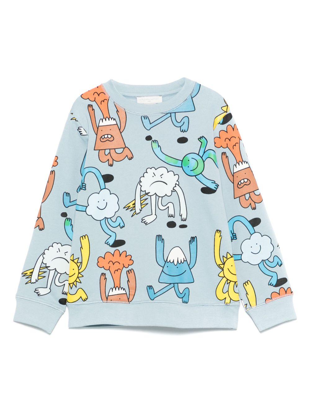 Felpa per bambino Stella McCartney Kids azzurro con stampa grafica - Rubino Kids