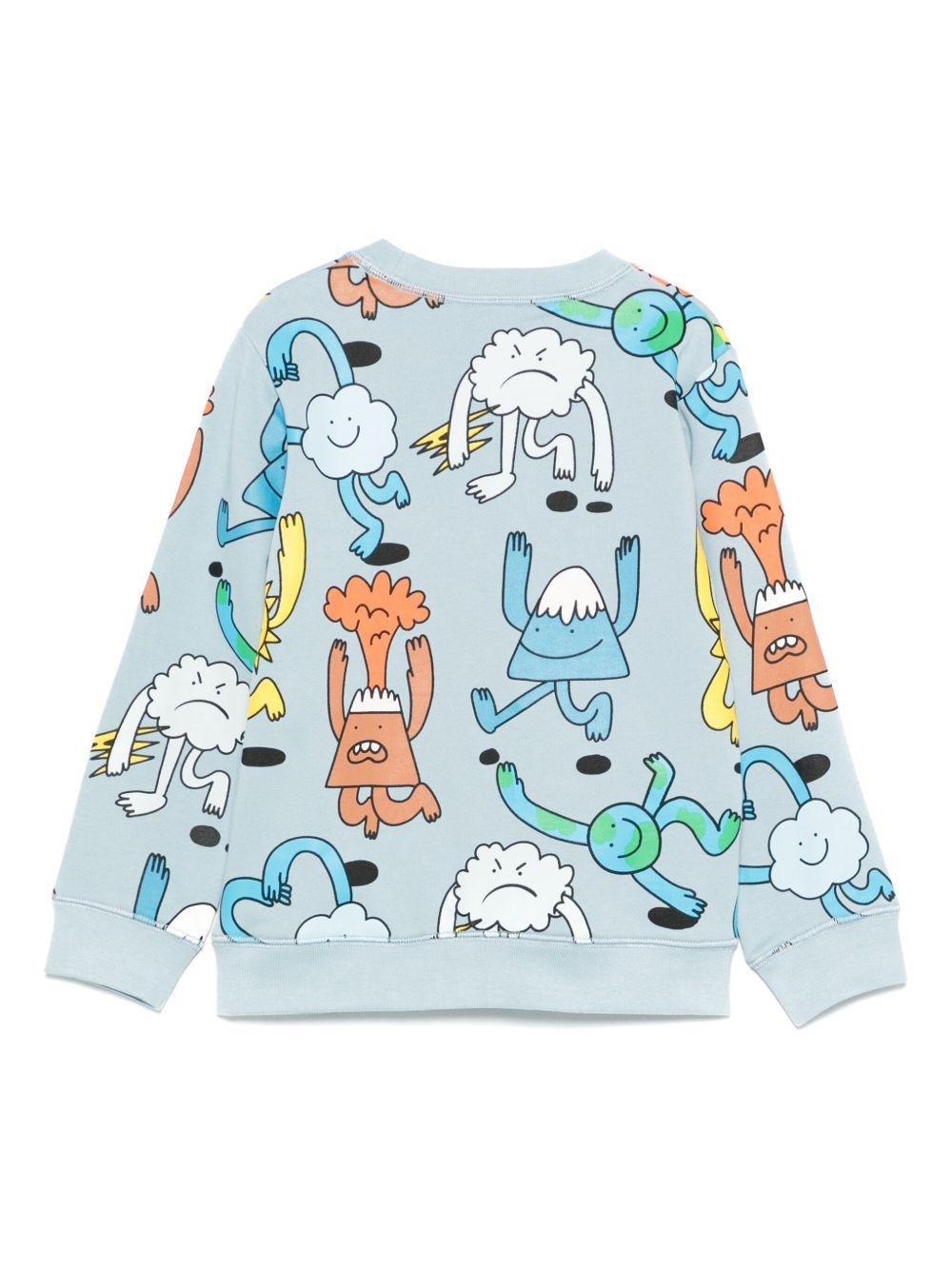 Felpa per bambino Stella McCartney Kids azzurro con stampa grafica - Rubino Kids