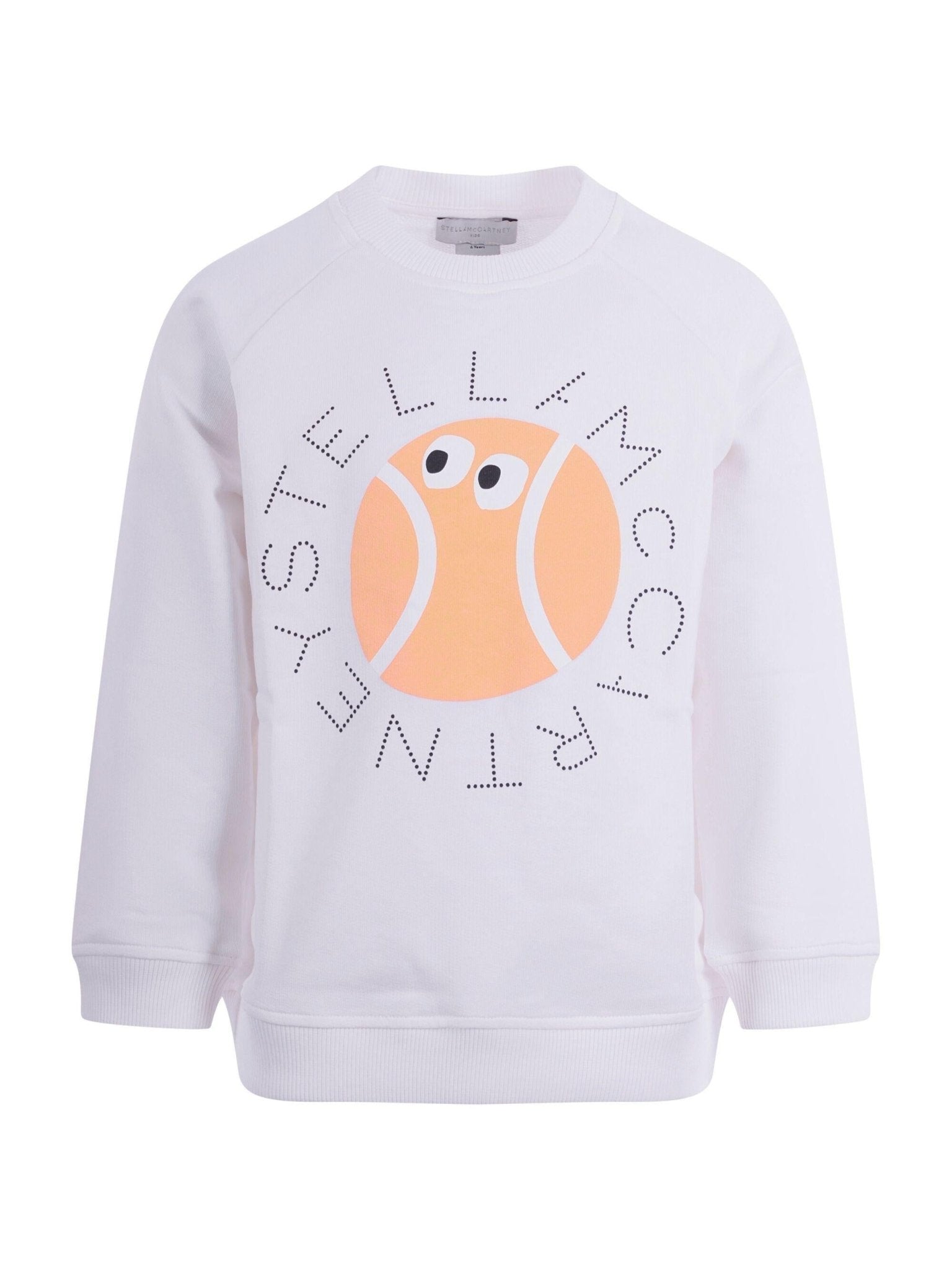 Felpa per bambino Stella McCartney Kids bianca con stampa pallina da tennis - Rubino Kids