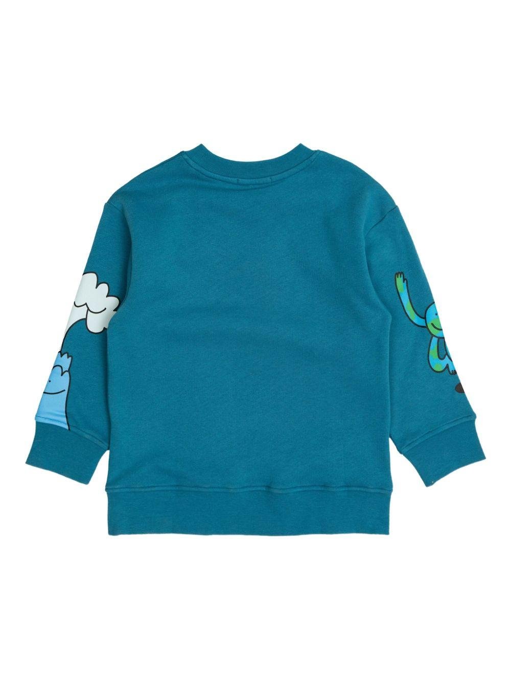Felpa per bambino Stella McCartney Kids blu con stampa grafica cartoon - Rubino Kids