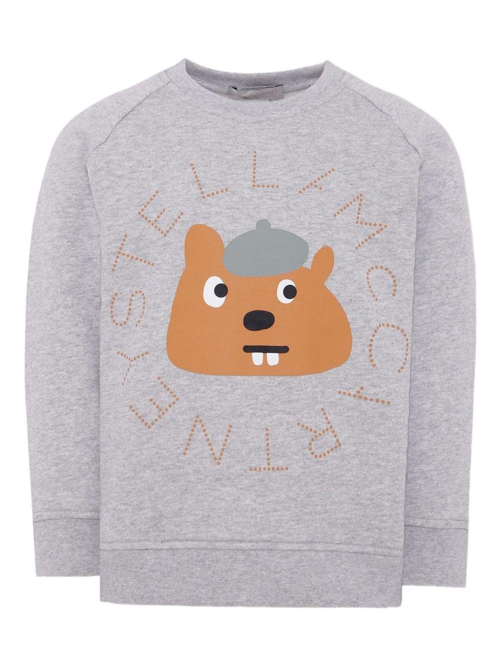 Felpa per bambino Stella McCartney Kids grigio con grafica stile cartoni animati - Rubino Kids