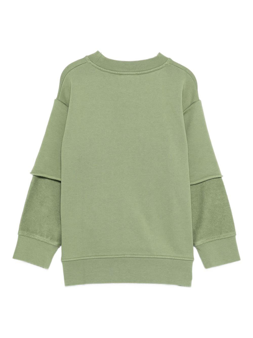Felpa per bambino Stella McCartney Kids verde con design a strati - Rubino Kids