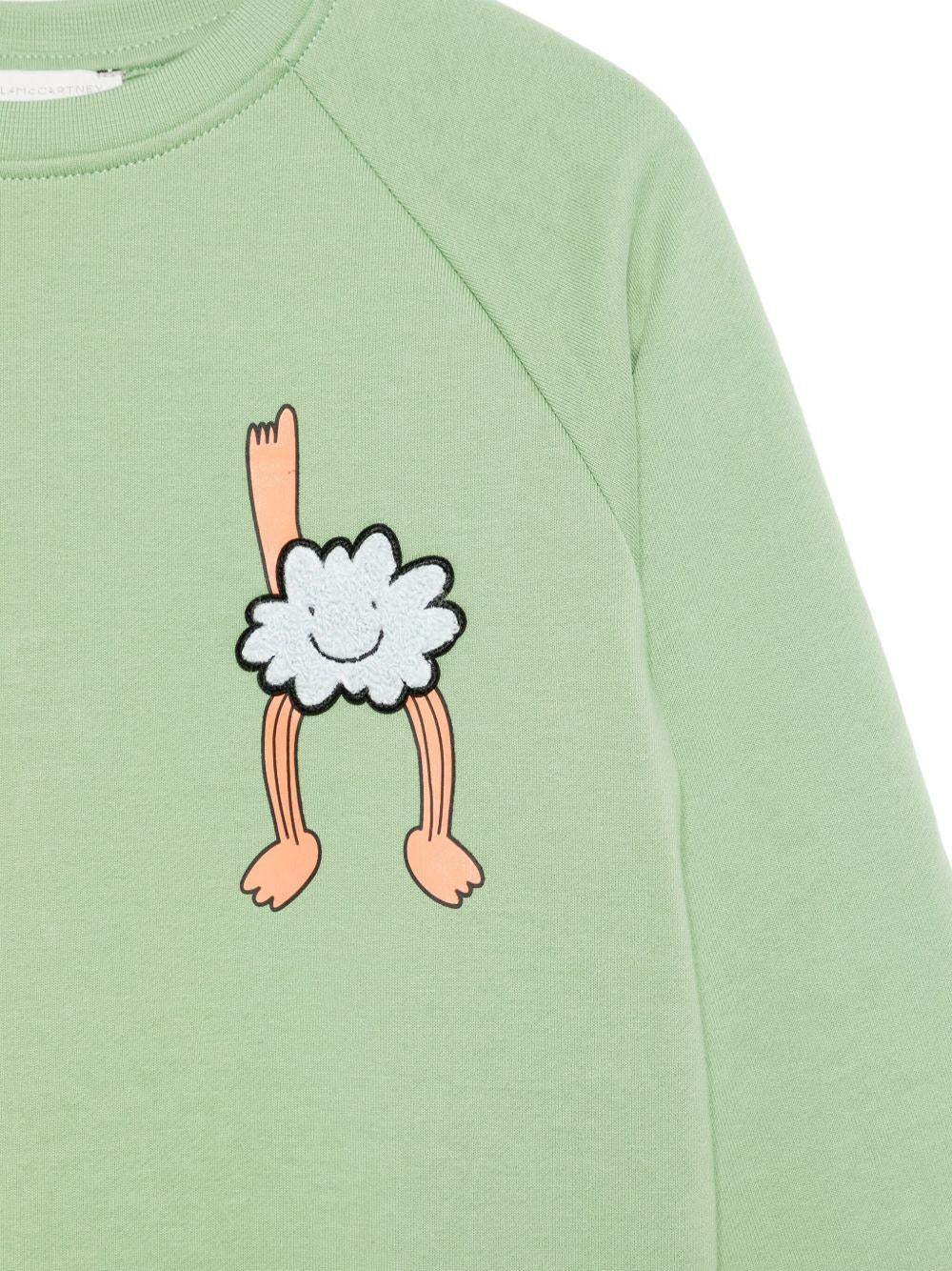 Felpa per bambino Stella McCartney Kids verde con stampa grafica - Rubino Kids