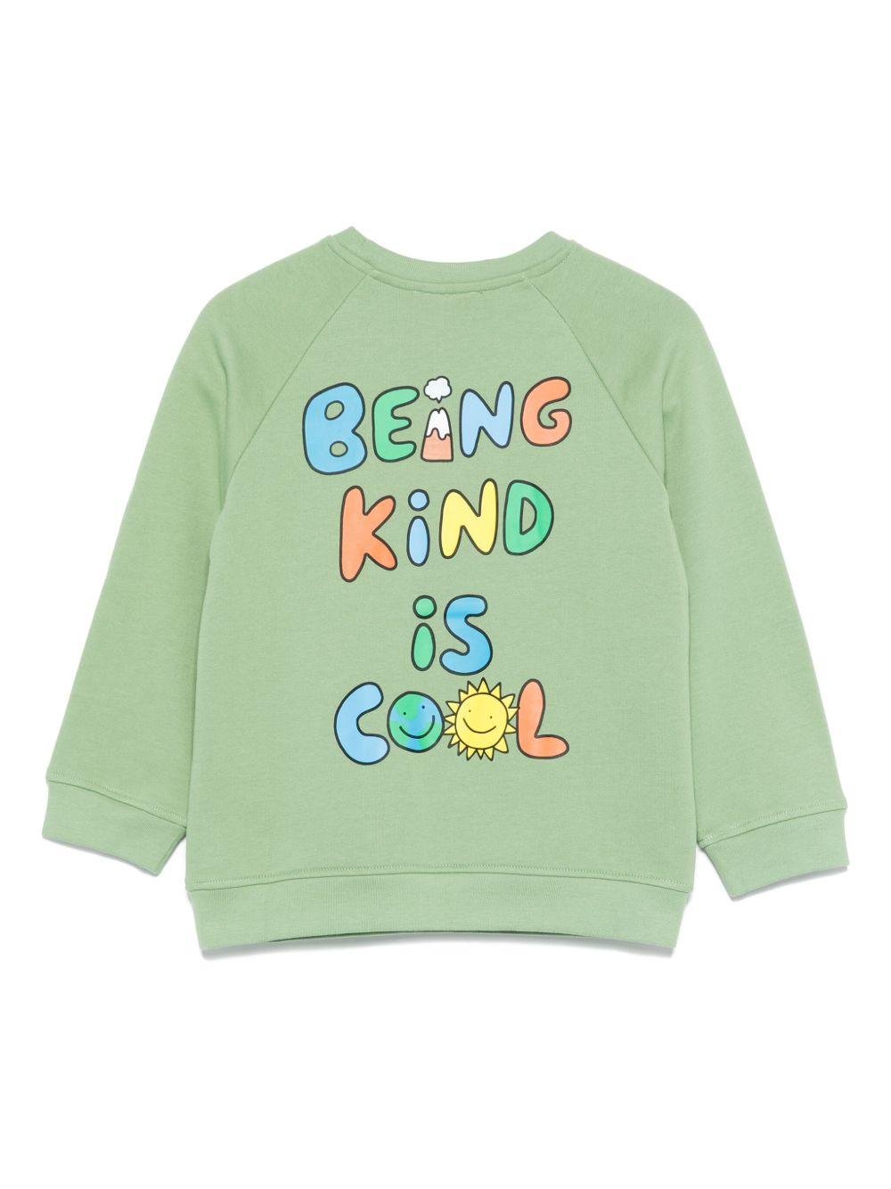 Felpa per bambino Stella McCartney Kids verde con stampa grafica - Rubino Kids