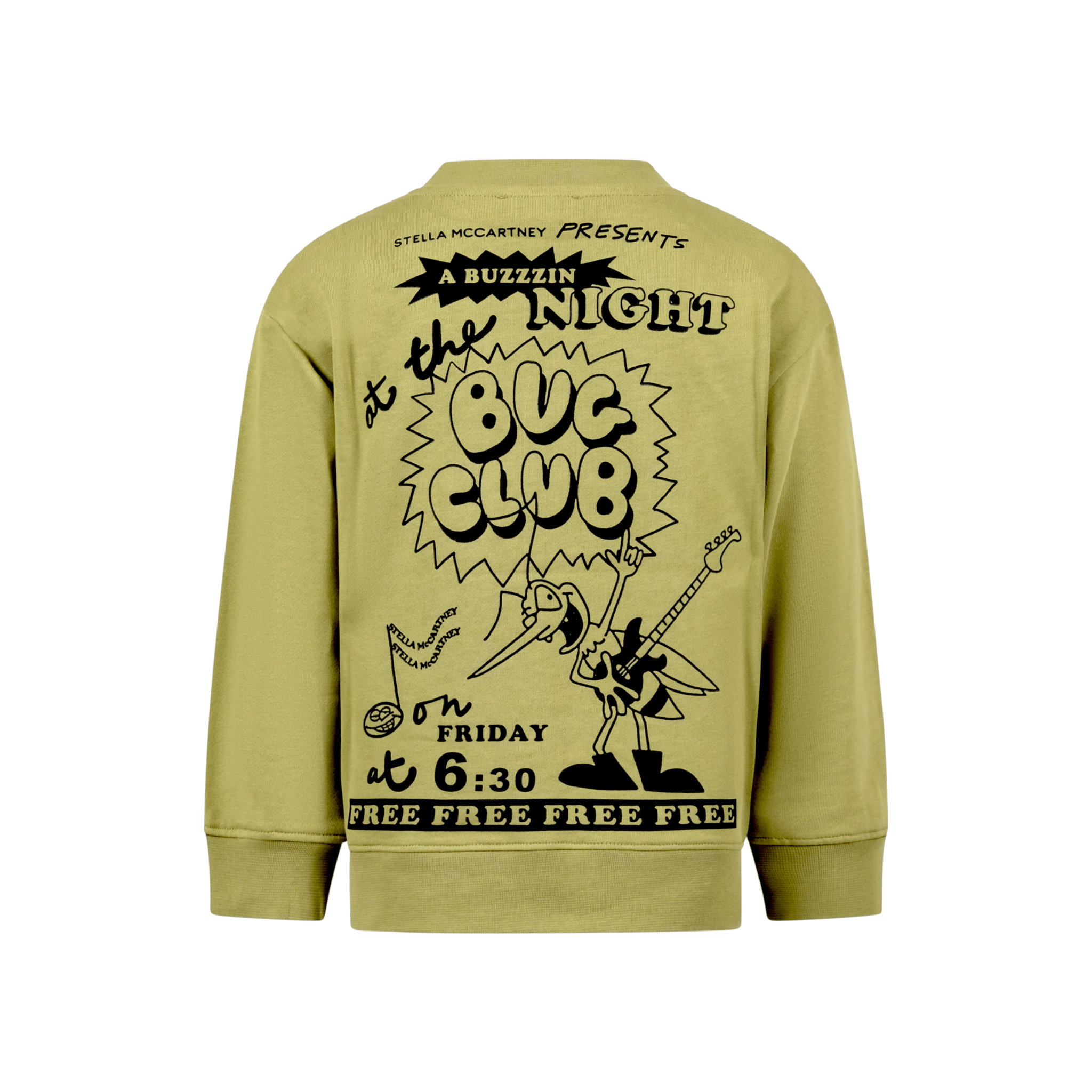 Felpa per bambino Stella McCartney Kids verde con stampa grafica sul retro - Rubino Kids