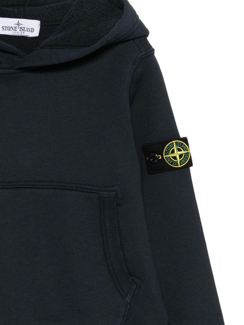 Felpa per bambino Stone Island Junior blu con patch bussola - Rubino Kids