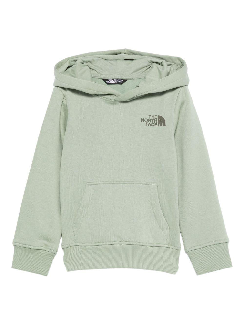 Felpa per bambino The North Face Kids verde con cappuccio con logo - Rubino Kids
