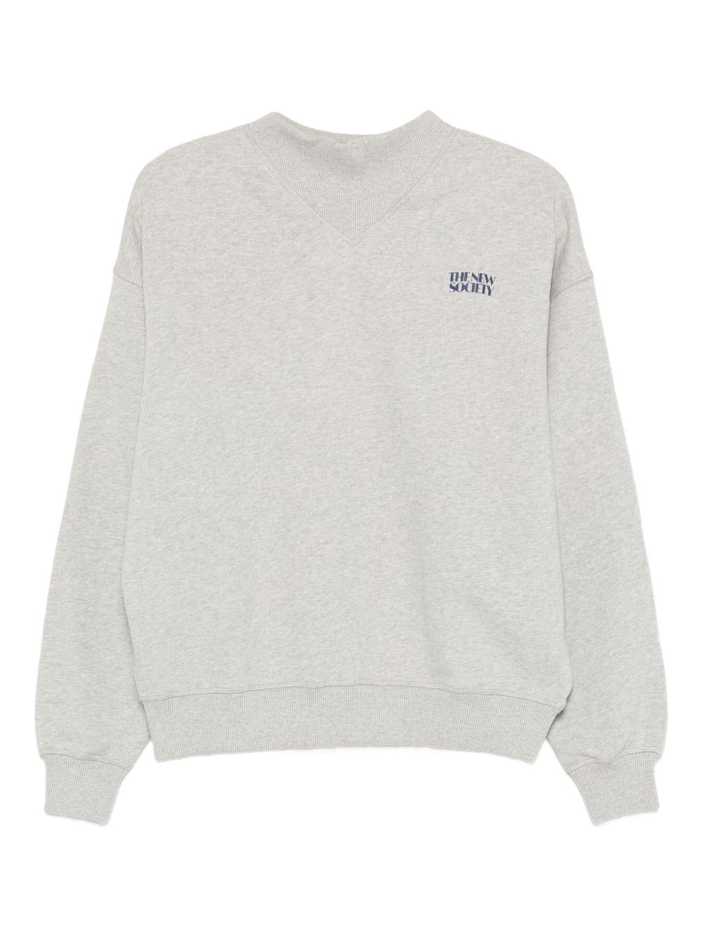 Felpa per donna The New Society grigia con dettaglio con logo a contrasto - Rubino Kids