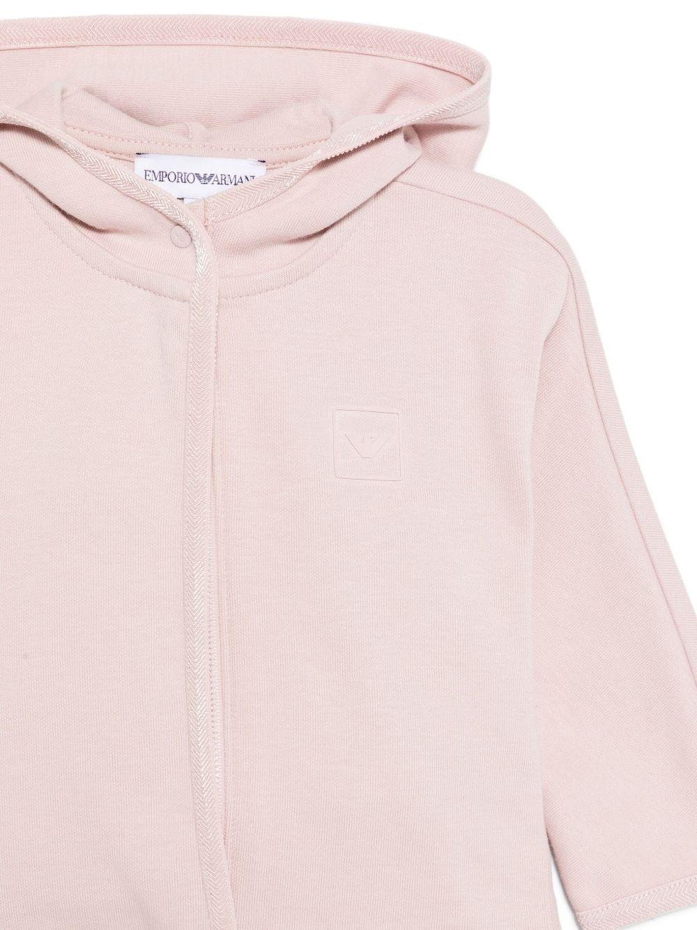 Felpa per neonata Emporio Armani Kids rosa con cappuccio - Rubino Kids