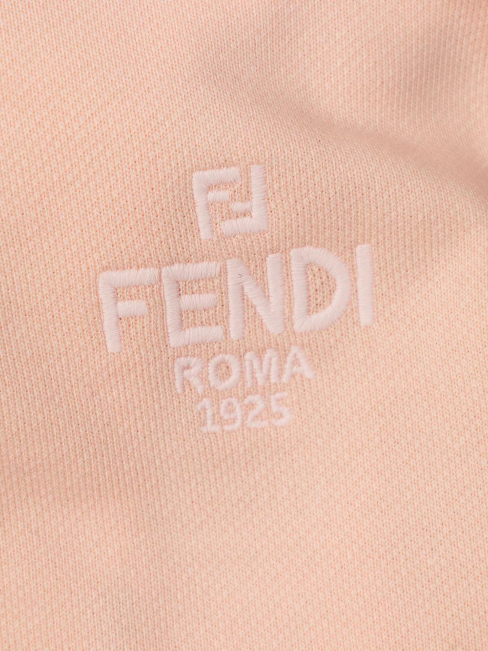 Felpa per neonata Fendi Kids rosa con logo ricamato - Rubino Kids
