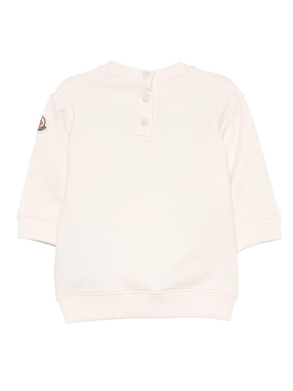 Felpa per neonata Moncler Enfant rosa con applicazione logo - Rubino Kids