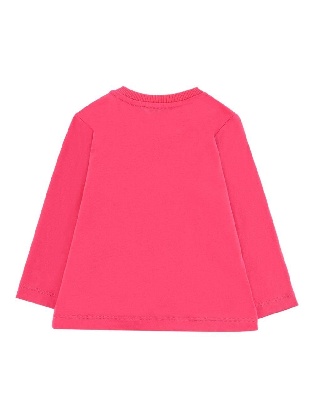 Felpa per neonata Moschino Kids fucsia con stampa Teddy - Rubino Kids