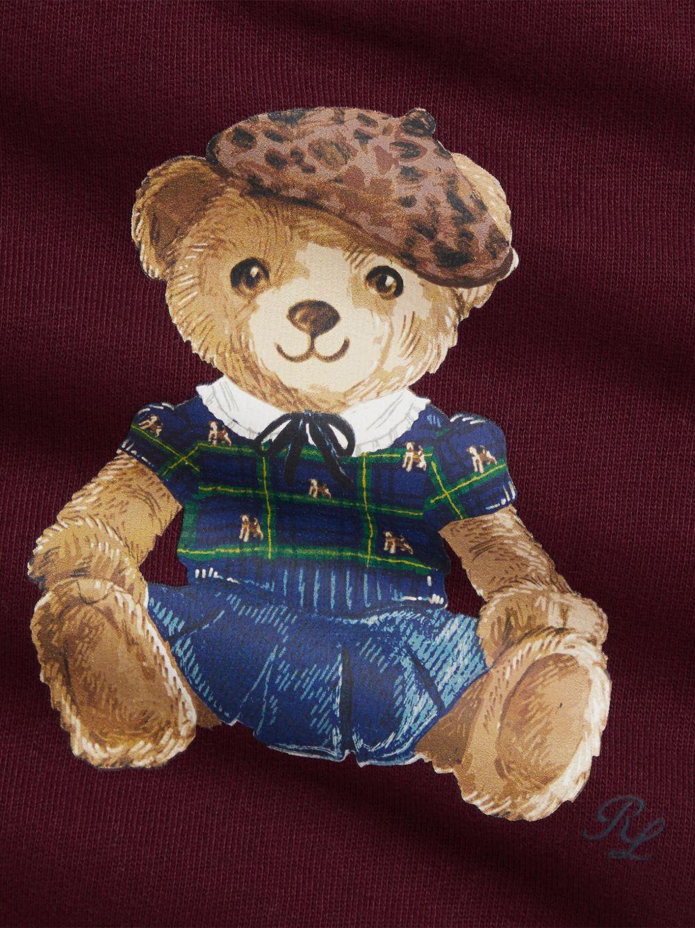 Felpa per neonata Polo Ralph Lauren Kids rossa con stampa Polo Bear - Rubino Kids