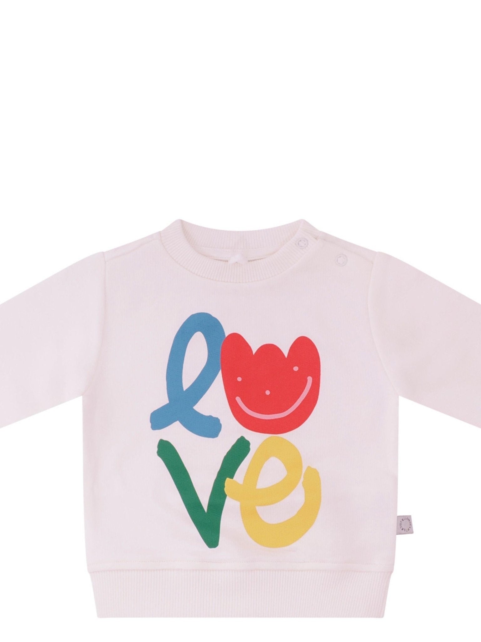 Felpa per neonata Stella McCartney Kids bianca con stampa love sul davanti - Rubino Kids