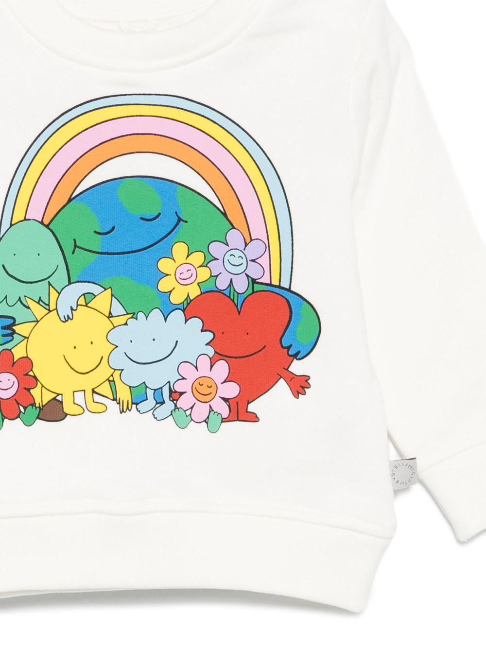Felpa per neonata Stella McCartney Kids bianco con stampa grafica Earth - Rubino Kids