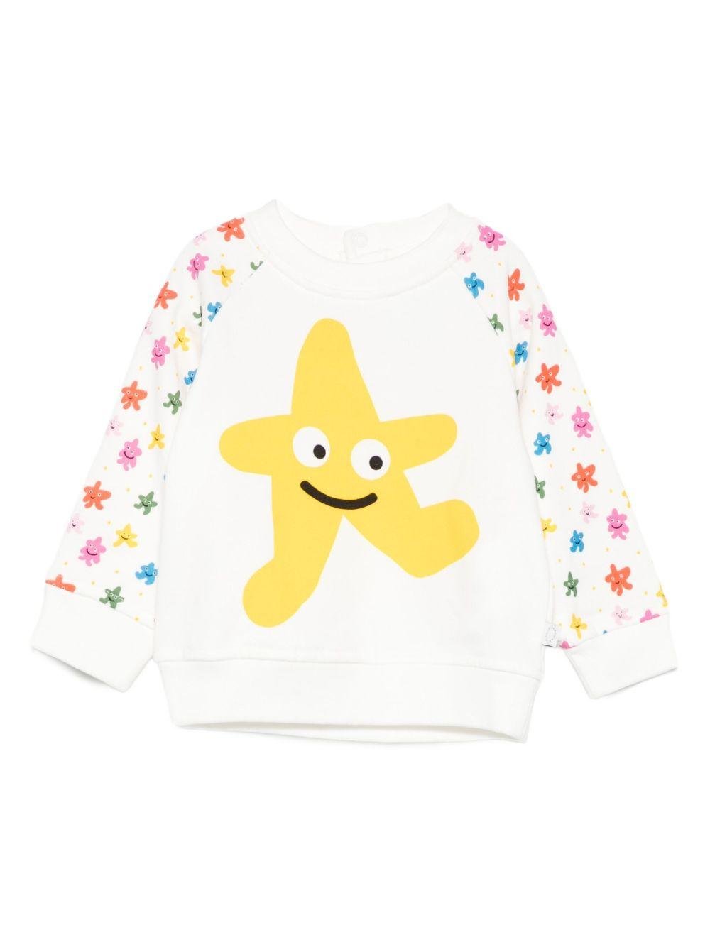 Felpa per neonata Stella McCartney Kids bianco con stampa grafica - Rubino Kids