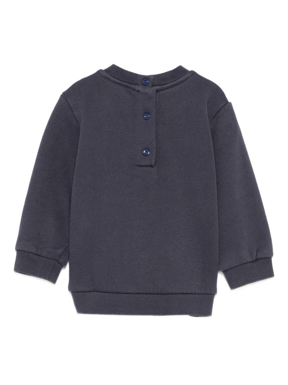 Felpa per neonati Etro Kids blu con ricamo Pegaso e chiusura con bottoni - Rubino Kids