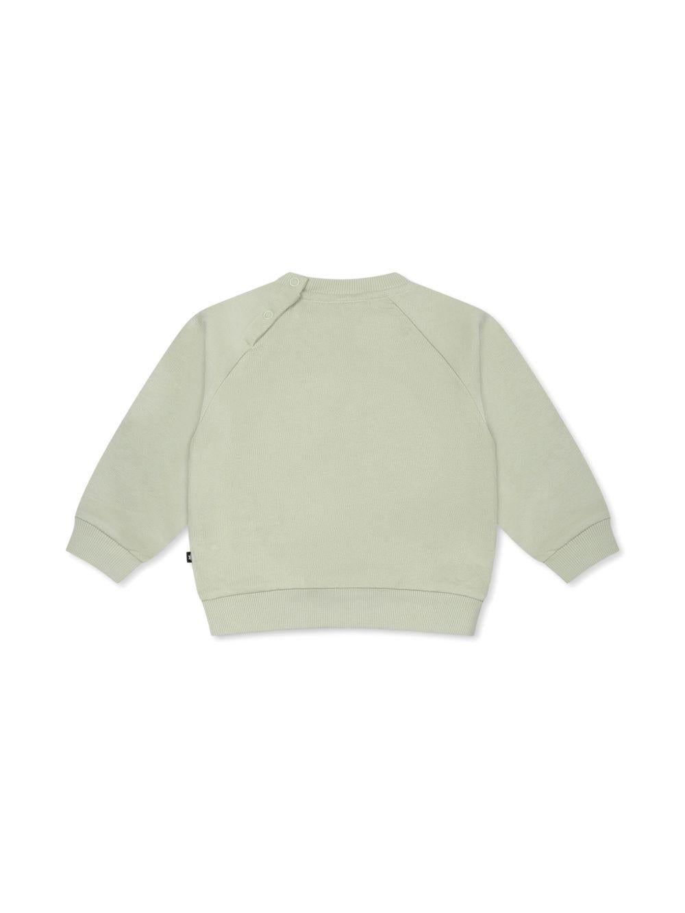 Felpa per neonati Molo Disc verde con ricamo in spugna sul davanti - Rubino Kids