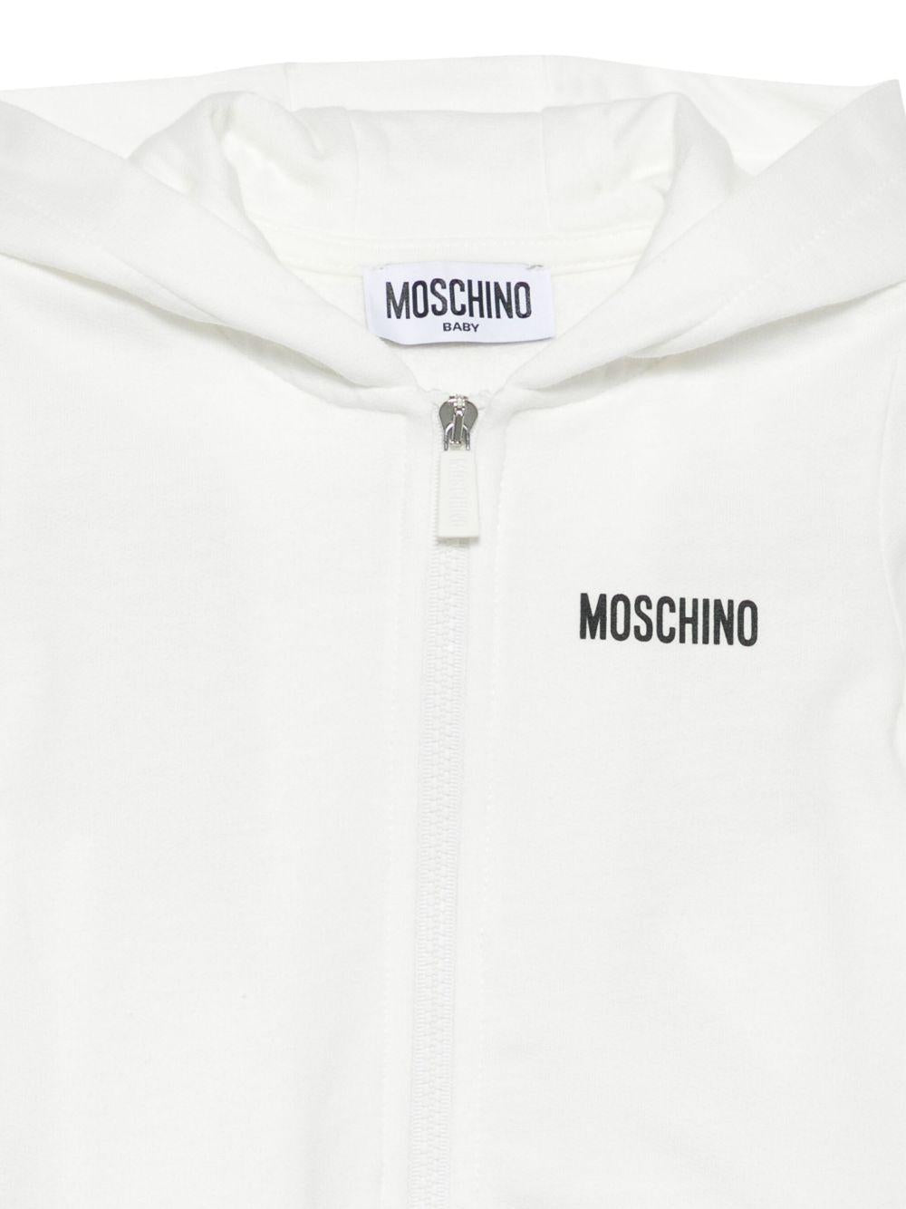 Felpa per neonati Moschino Kids bianco con chiusura con zip - Rubino Kids
