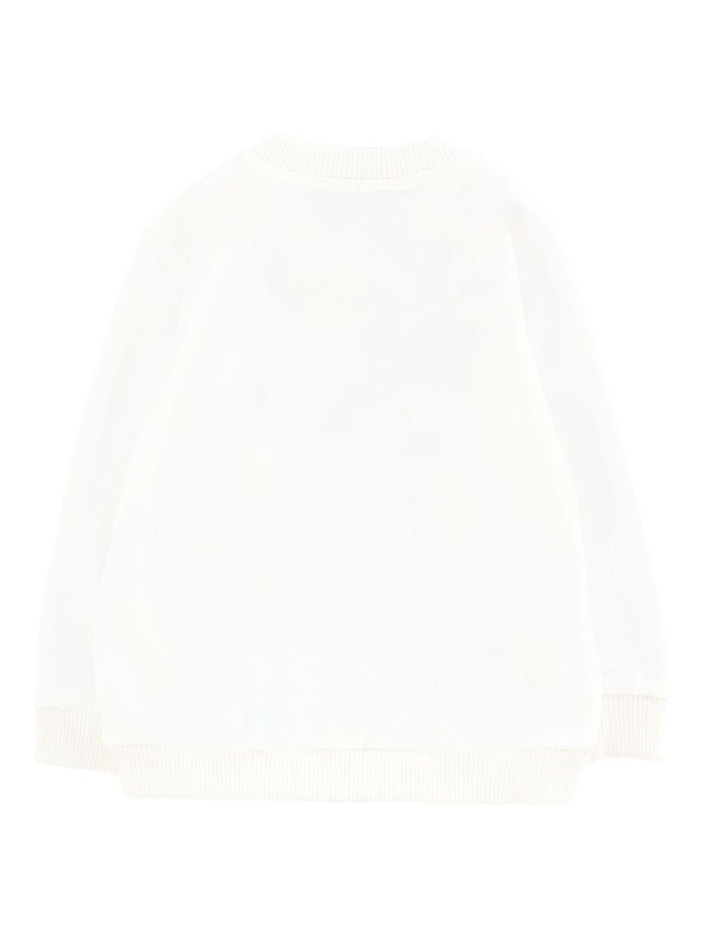 Felpa per neonati Moschino Kids bianco con logo Teddy Bear - Rubino Kids