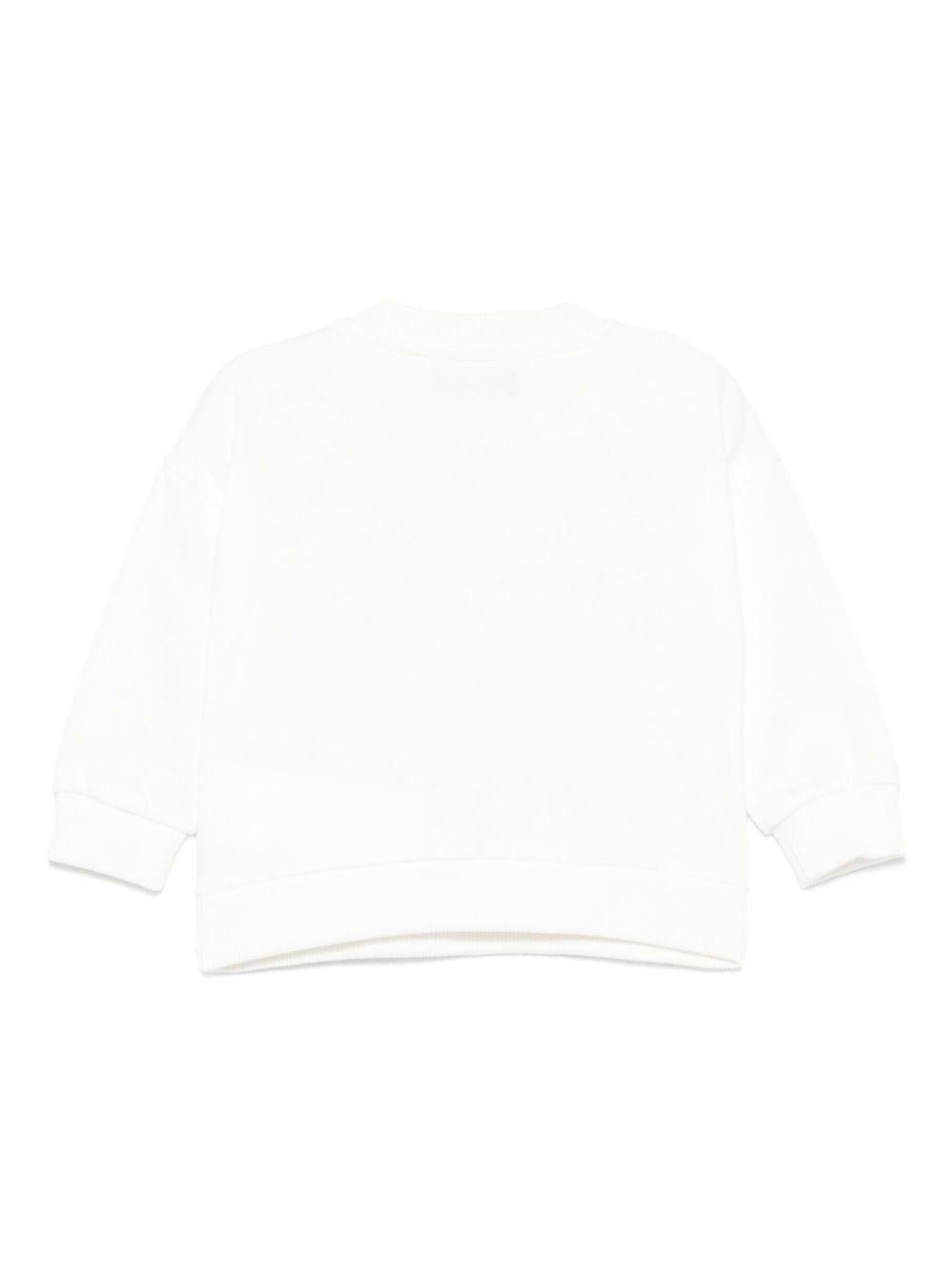 Felpa per neonati Moschino Kids bianco con stampa logo - Rubino Kids