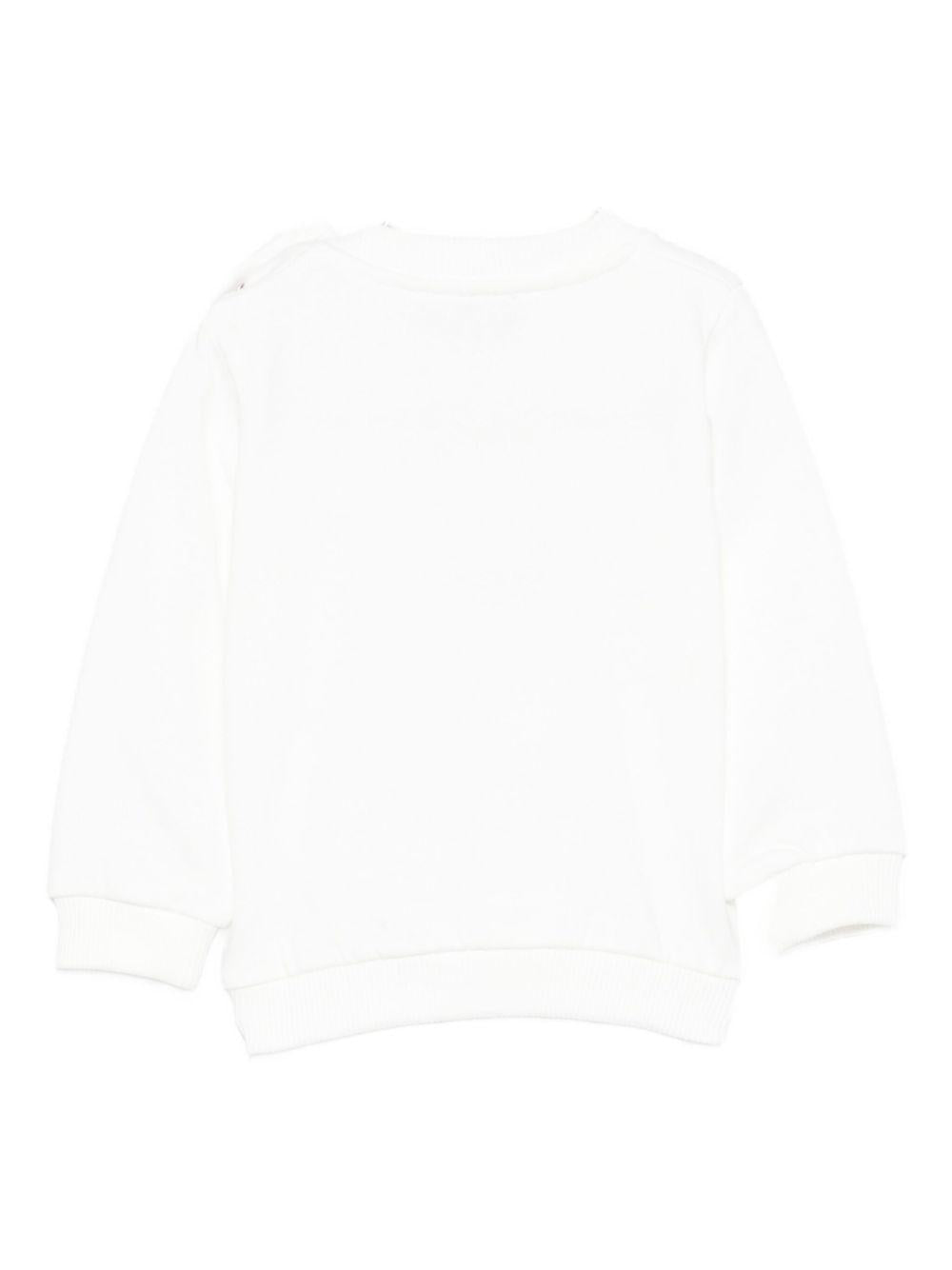 Felpa per neonati Moschino Kids bianco con stampa Teddy natalizio - Rubino Kids