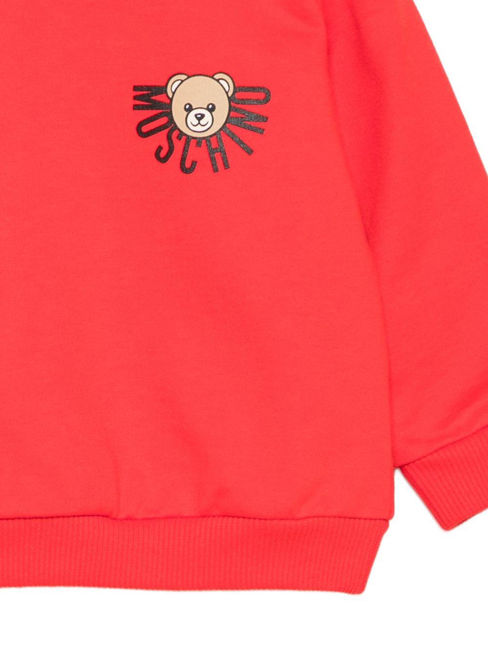Felpa per neonati Moschino Kids rosso con logo Teddy Bear - Rubino Kids