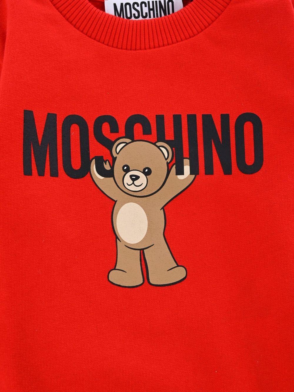 Felpa per neonati Moschino Kids rosso con logo Teddy Bear - Rubino Kids