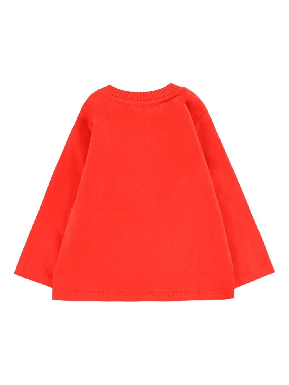 Felpa per neonati Moschino Kids rosso con stampa a matita - Rubino Kids