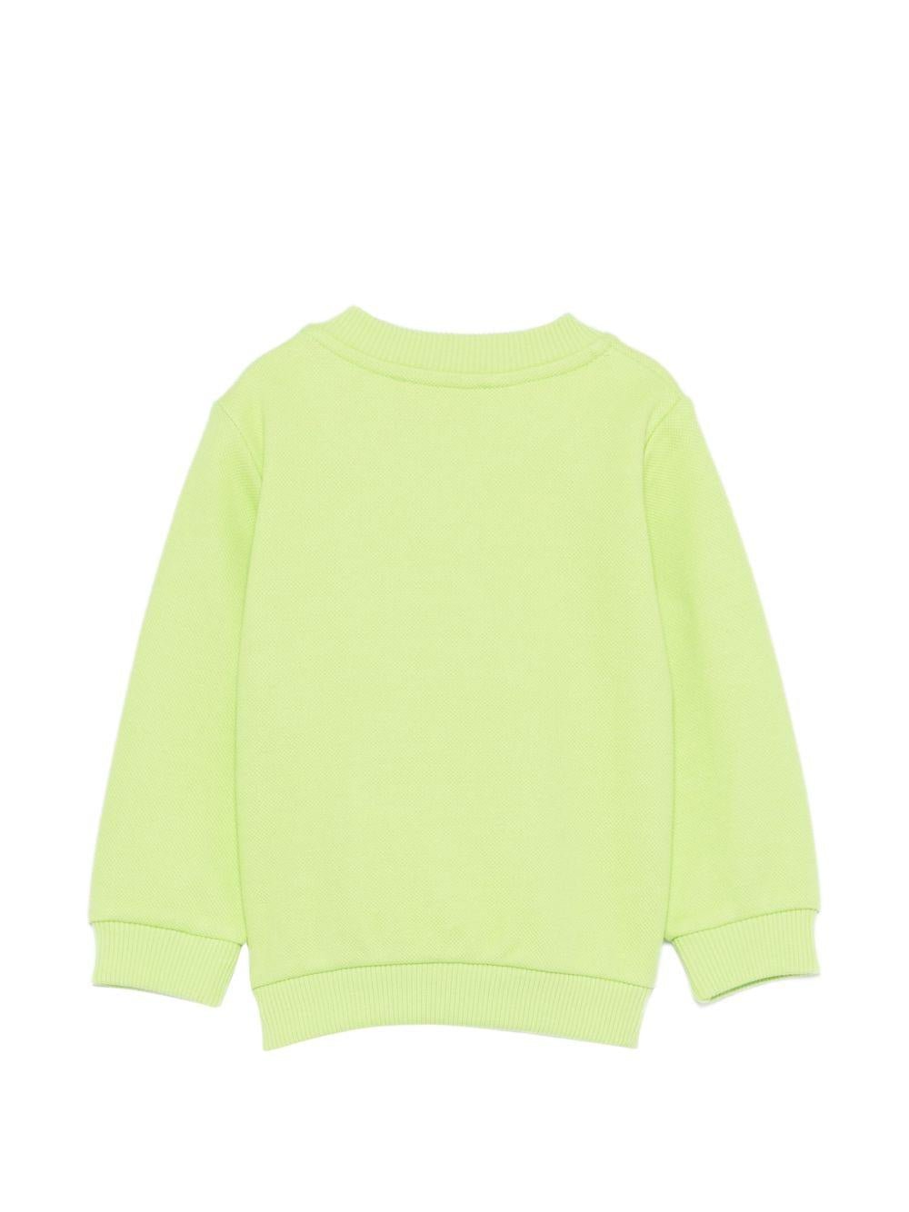 Felpa per neonati Moschio Kids verde con stampa Teddy sul davanti - Rubino Kids