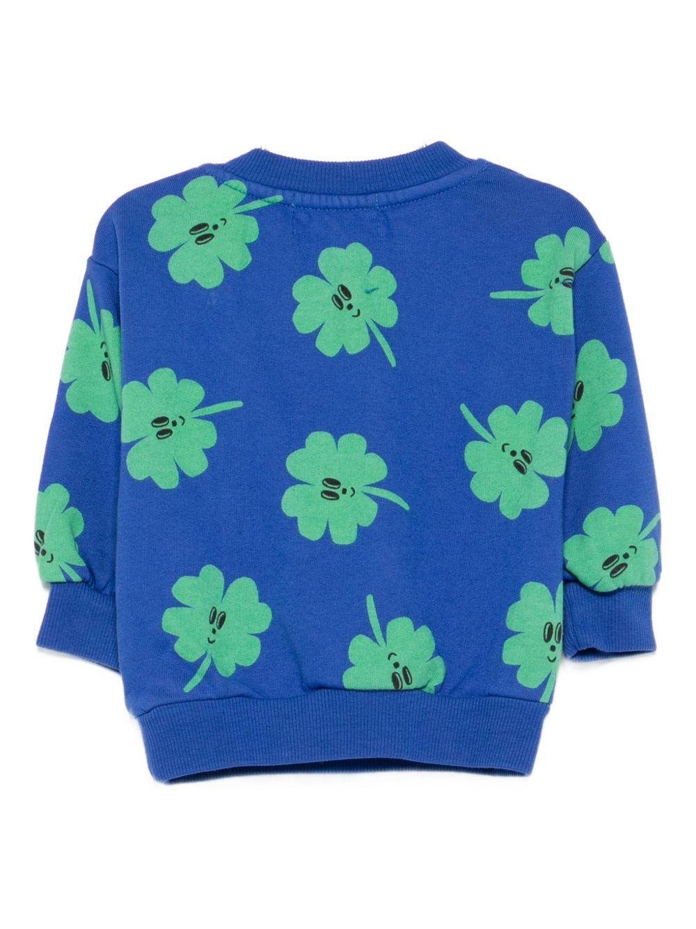 Felpa per neonato Bobo Choses blu con stampa trifoglio - Rubino Kids