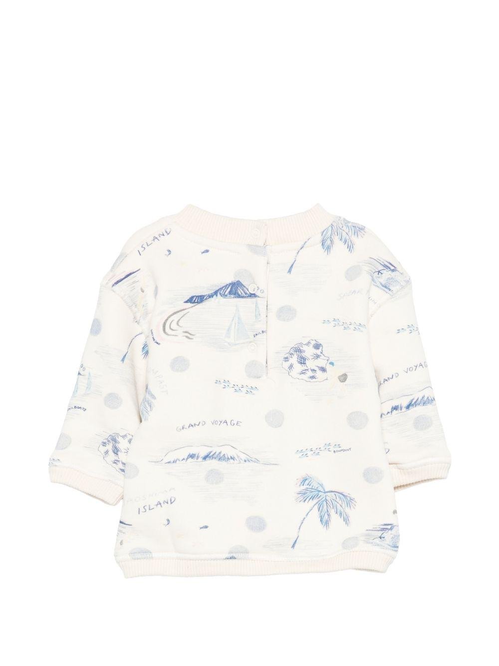 Felpa per neonato Bonpoint bianco con stampa grafica all - over - Rubino Kids