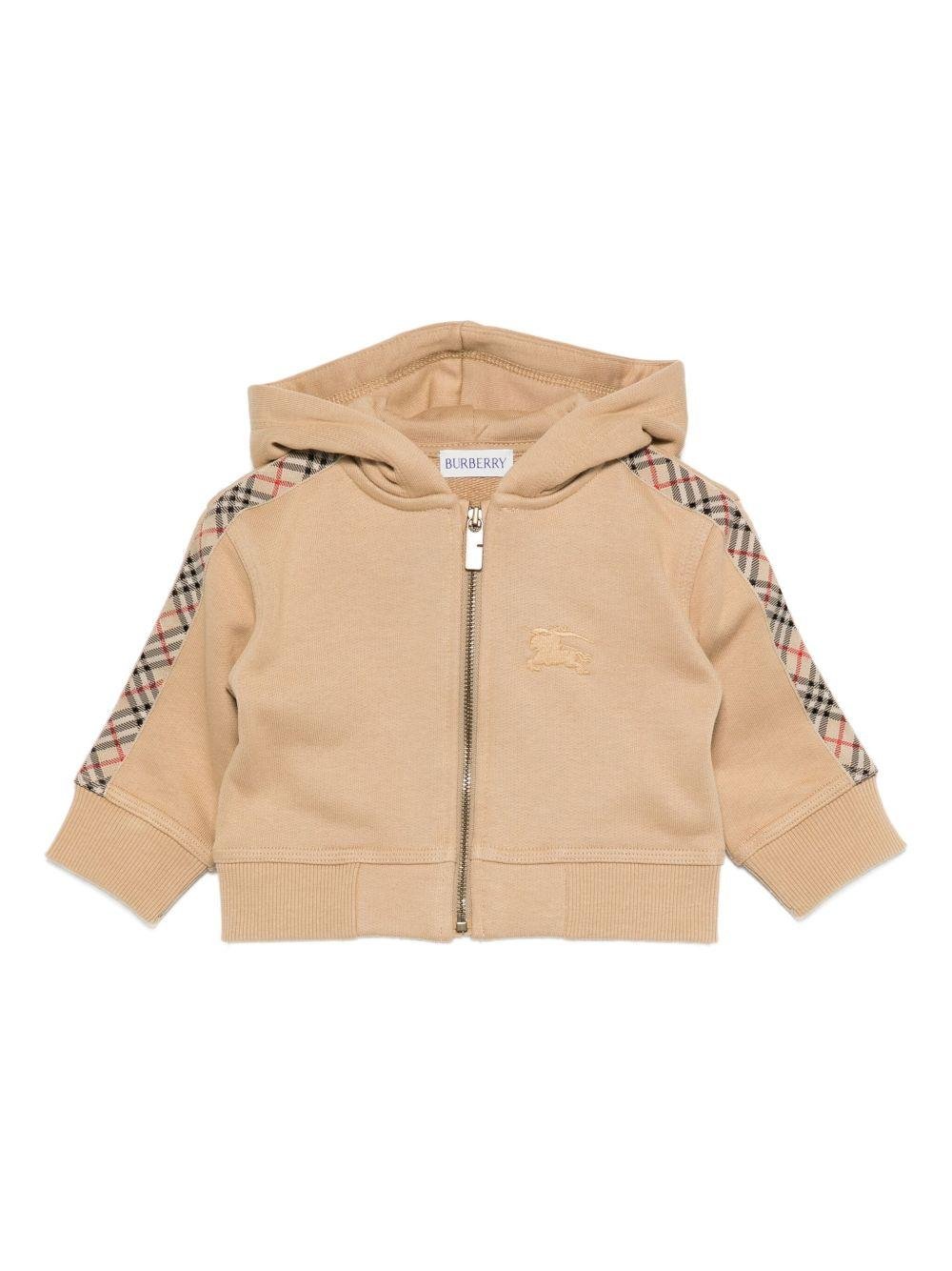 Burberry Kids beige hooded sweatshirt for newborns