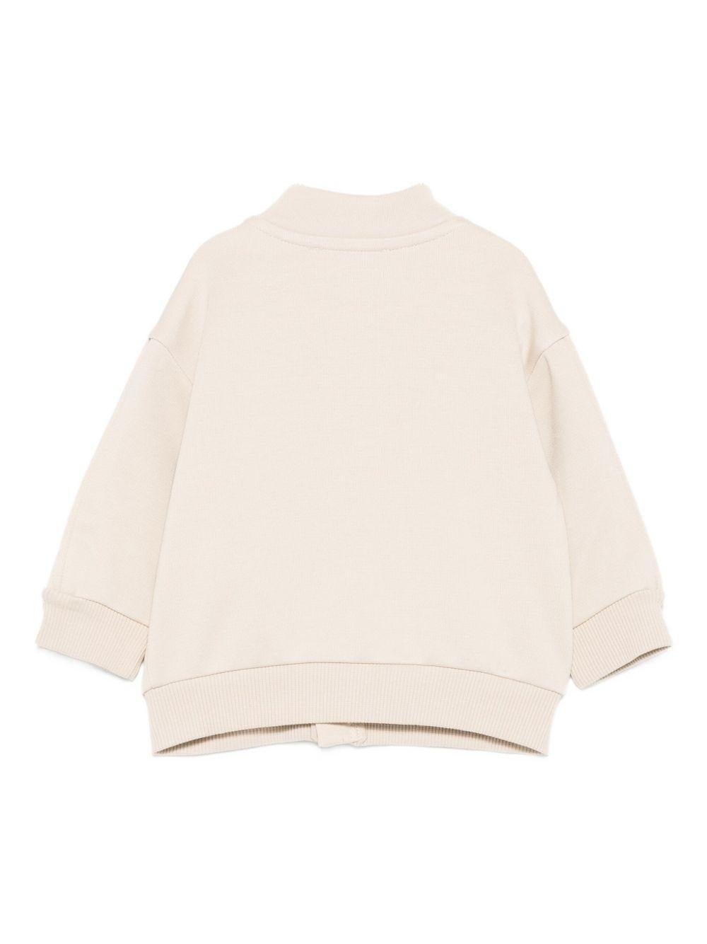 Felpa per neonato Emporio Armani Kids beige con orlo a coste - Rubino Kids