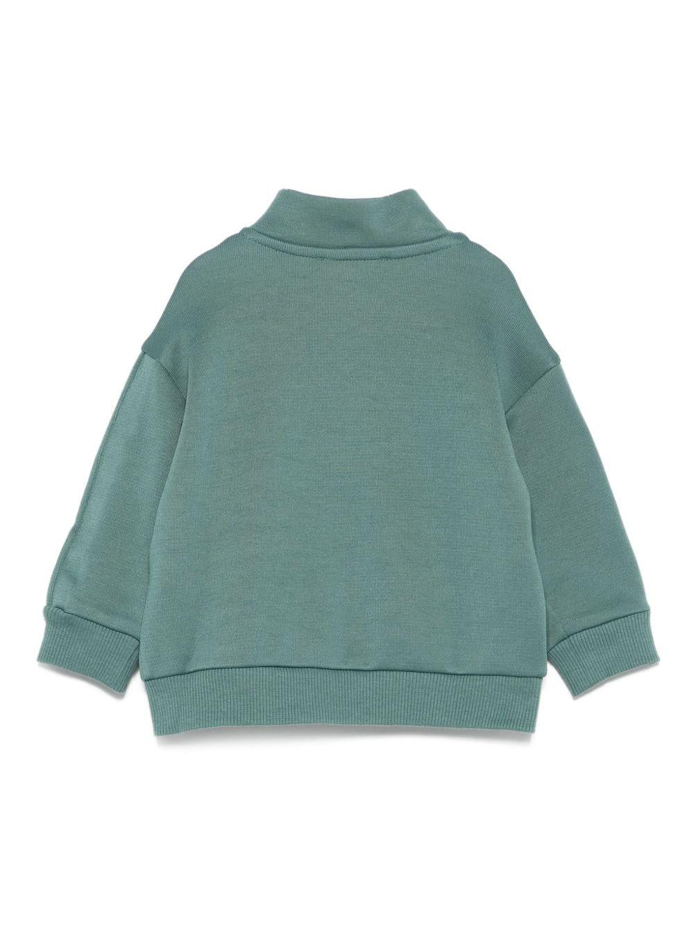 Felpa per neonato Emporio Armani Kids verde con logo in rilievo - Rubino Kids