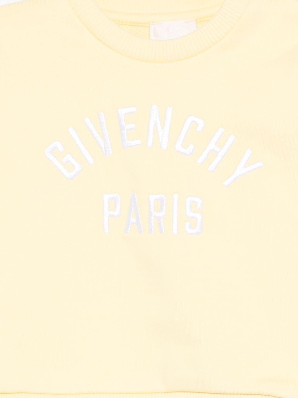 Felpa per neonato Givenchy Kids gialla con logo ricamato sul davanti - Rubino Kids