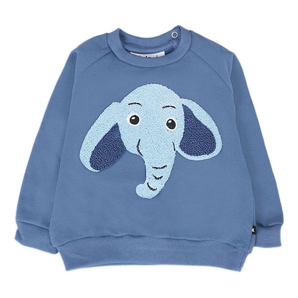 Felpa per neonato Molo blu con applicazione elefantino - Rubino Kids
