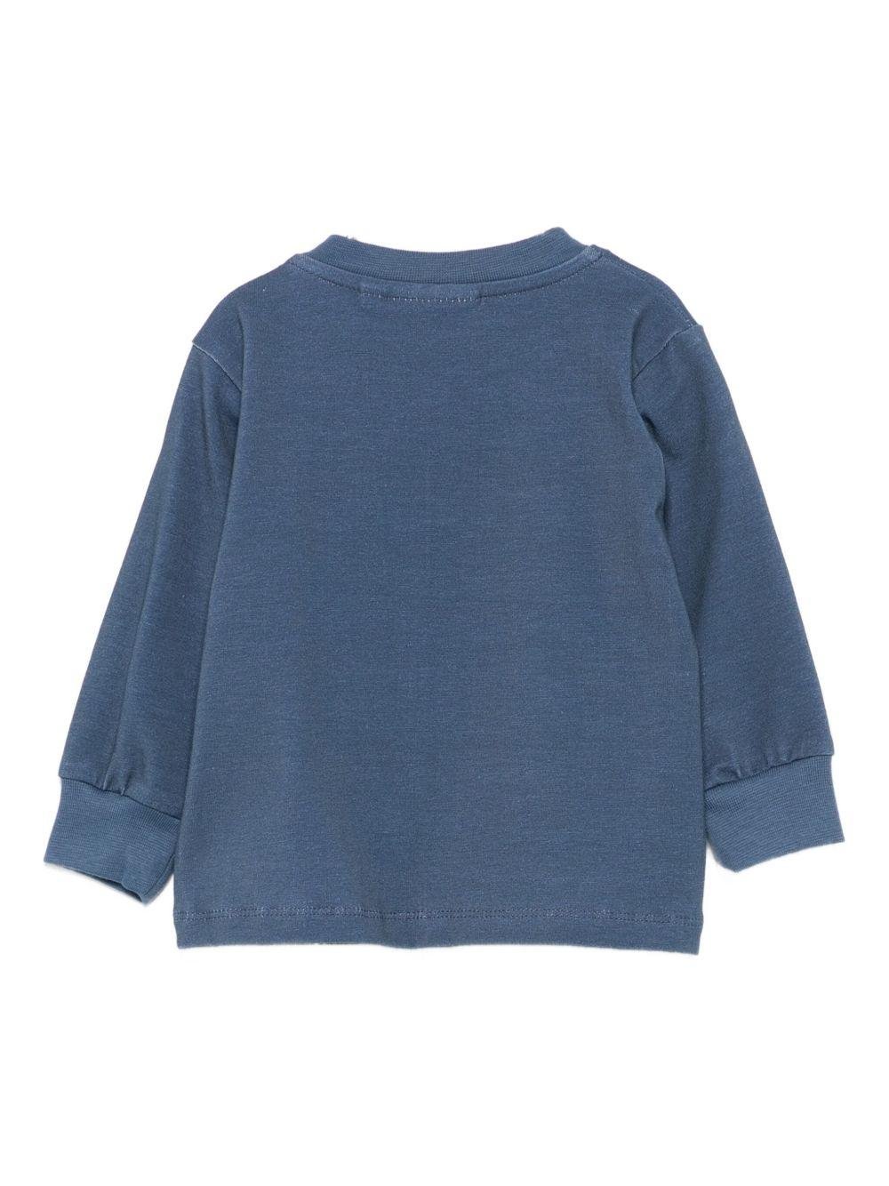 Felpa per neonato Molo blu con stampa cane - Rubino Kids