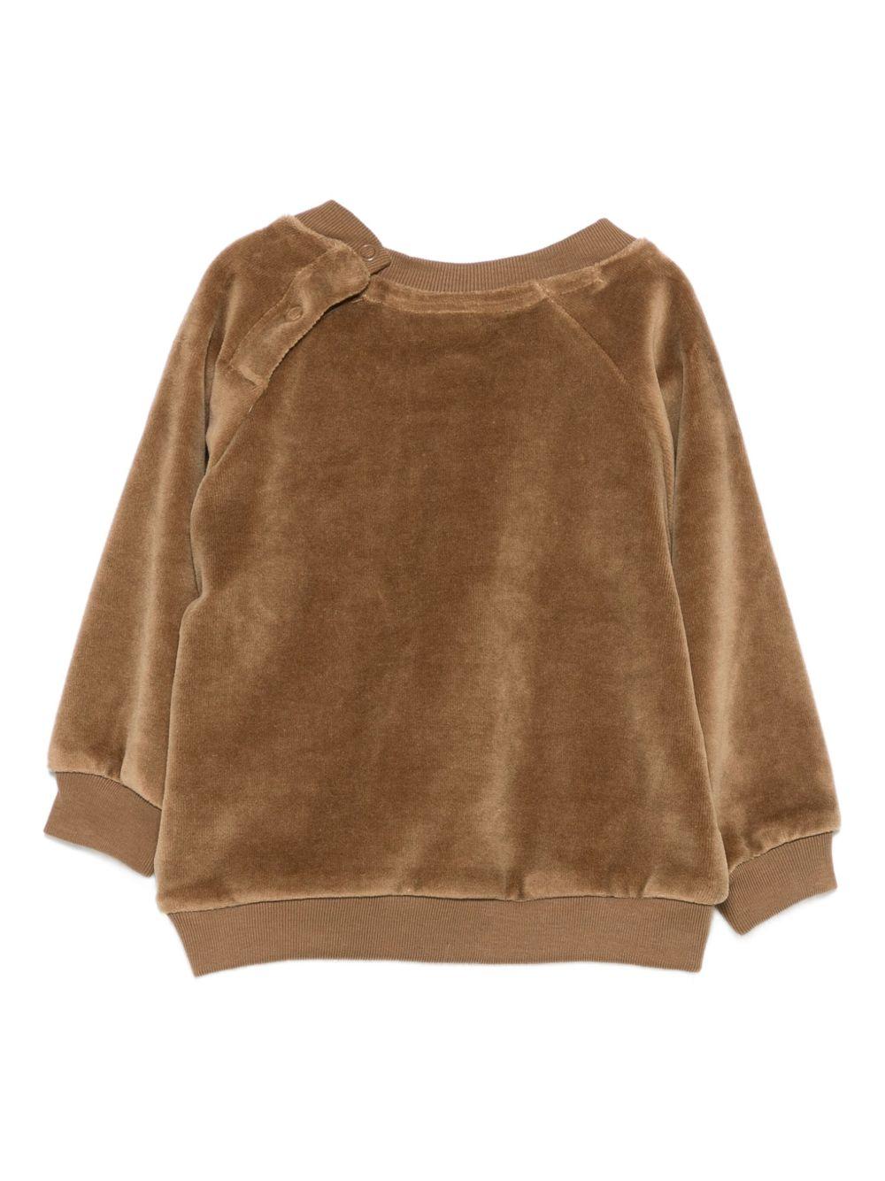 Felpa per neonato Molo marrone con applicazione di muso di cane - Rubino Kids