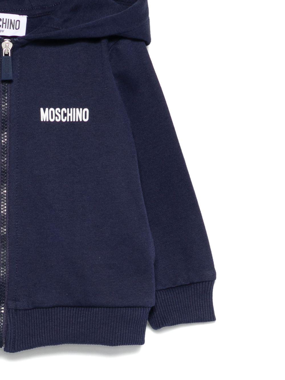 Felpa per neonato Moschino Kids blu con chiusura con zip - Rubino Kids