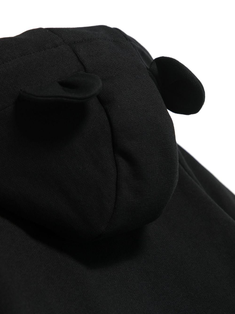 Felpa per neonato Moschino Kids nero con applicazione Teddy Bear con cappuccio - Rubino Kids