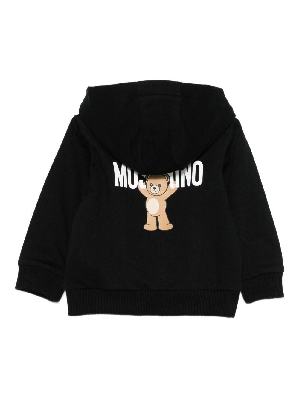 Felpa per neonato Moschino Kids nero con chiusura con zip - Rubino Kids
