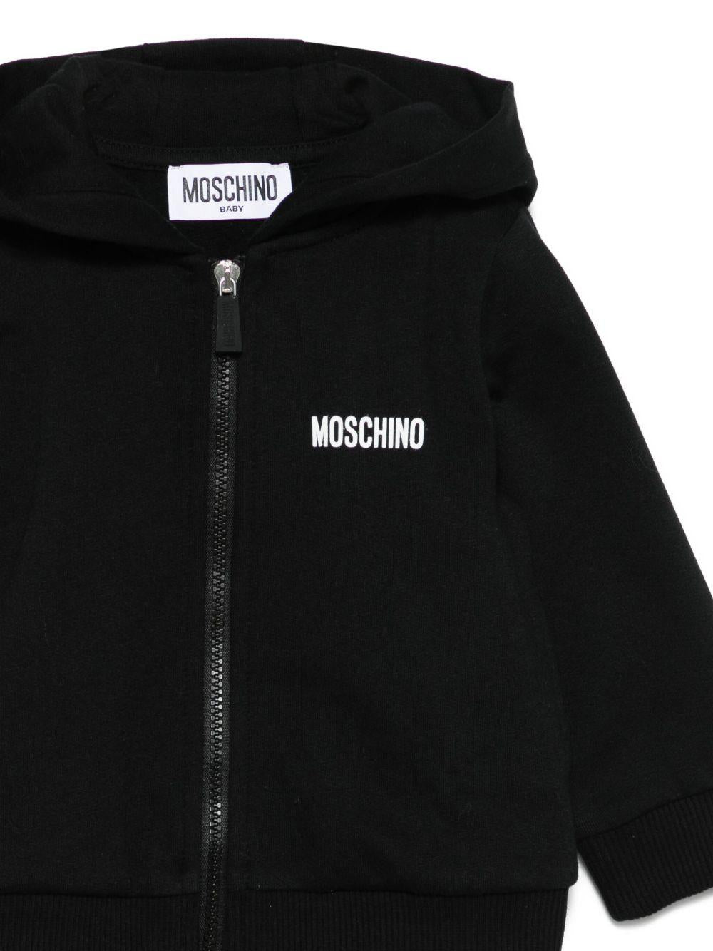 Felpa per neonato Moschino Kids nero con chiusura con zip - Rubino Kids