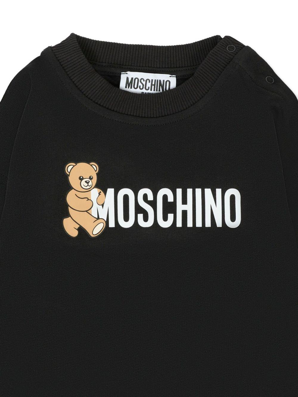 Felpa per neonato Moschino Kids nero con stampa logo - Rubino Kids
