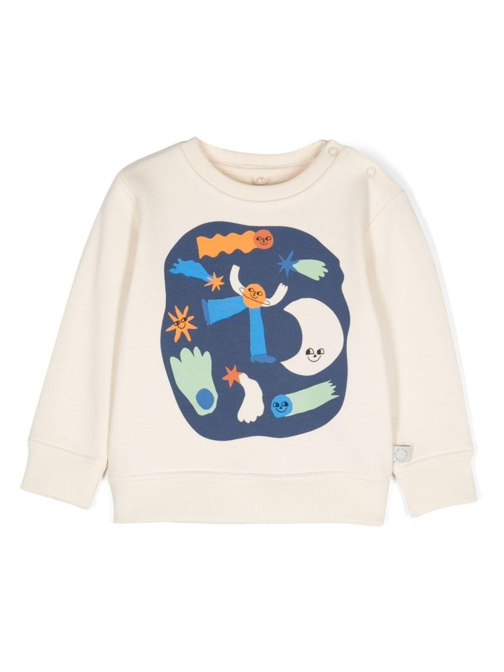 Felpa per neonato Stella McCartney Kids bianco con stampa logo - Rubino Kids