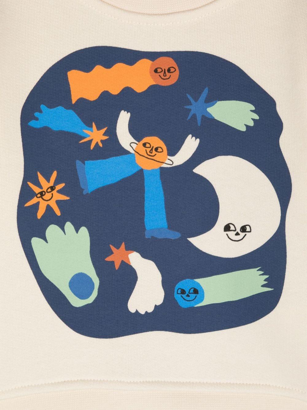 Felpa per neonato Stella McCartney Kids bianco con stampa logo - Rubino Kids