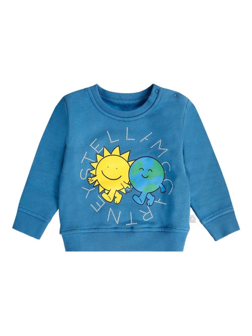 Felpa per neonato Stella McCartney Kids blu con stampa grafica sul davanti - Rubino Kids