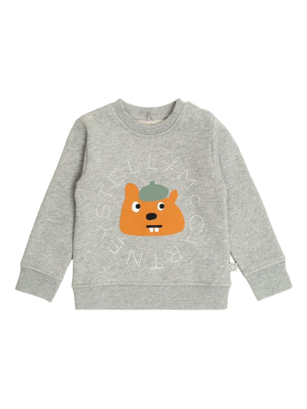 Felpa per neonato Stella McCartney Kids grigia con motivo Bear - Rubino Kids